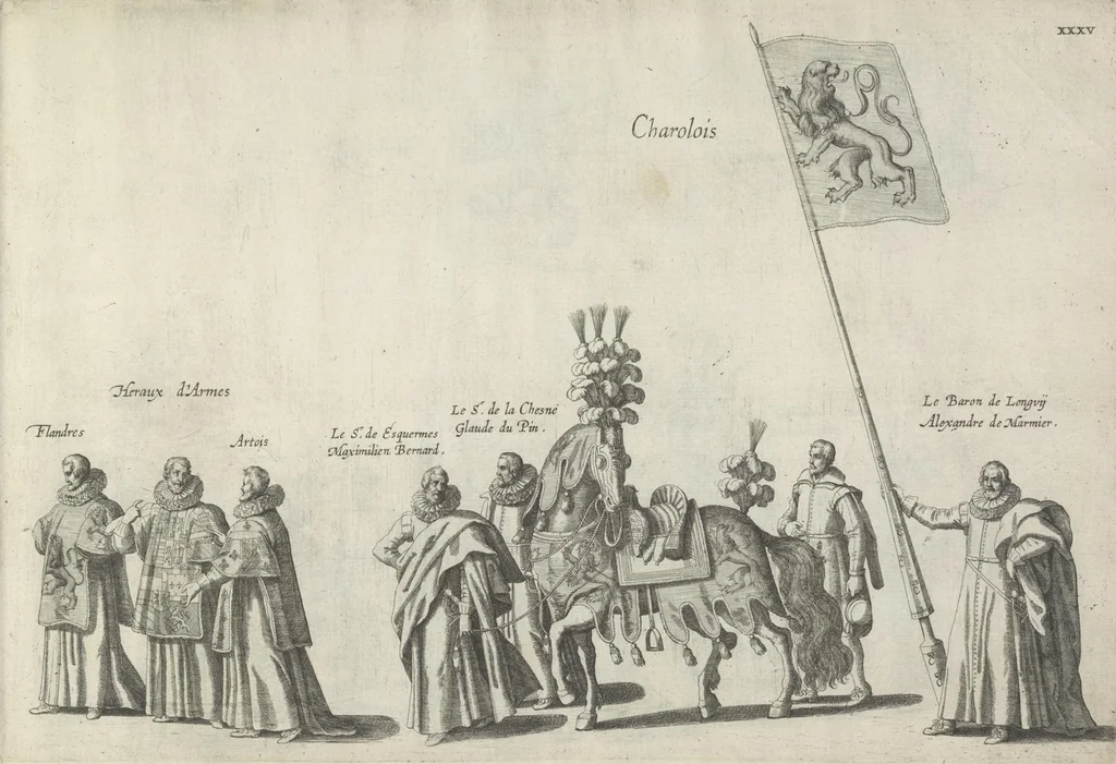 An illustration from Pompa funebris optimi potentissimiq[ue] principis Alberti Pii, Archiducis Avstriae, Ducis Burg. Bra. &c, 1623, leaf 102