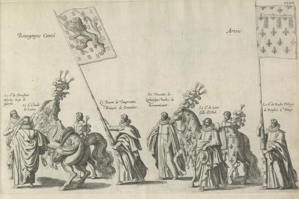 An illustration from Pompa funebris optimi potentissimiq[ue] principis Alberti Pii, Archiducis Avstriae, Ducis Burg. Bra. &c, 1623, leaf 110