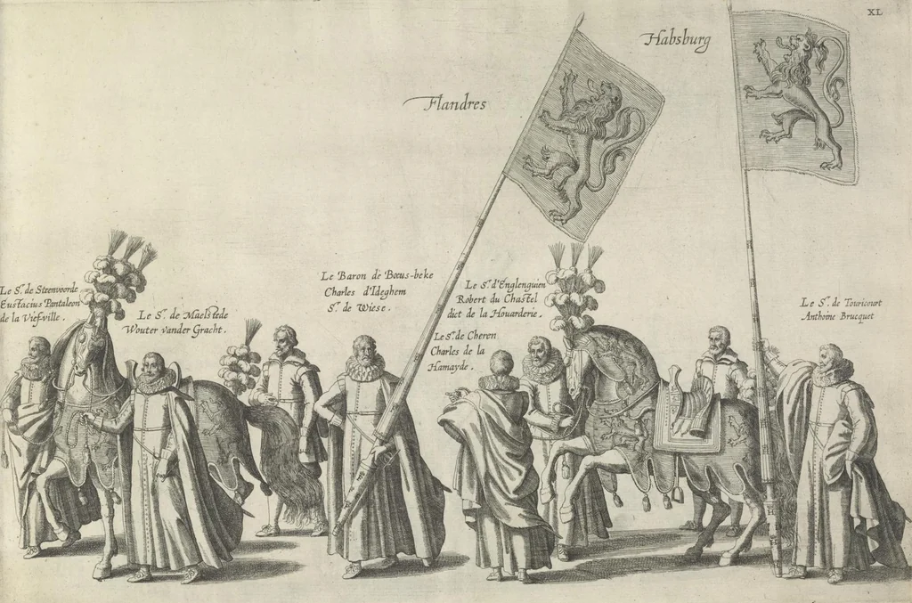 An illustration from Pompa funebris optimi potentissimiq[ue] principis Alberti Pii, Archiducis Avstriae, Ducis Burg. Bra. &c, 1623, leaf 112