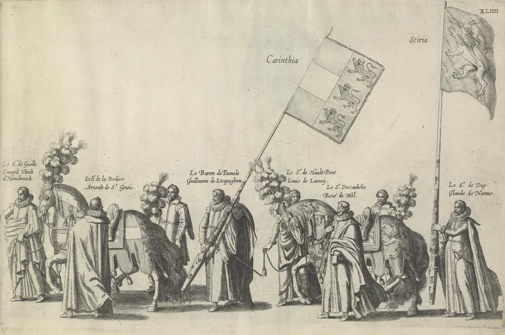 An illustration from Pompa funebris optimi potentissimiq[ue] principis Alberti Pii, Archiducis Avstriae, Ducis Burg. Bra. &c, 1623, leaf 120