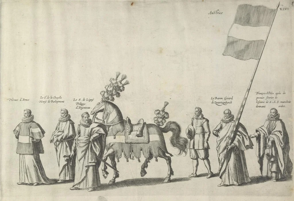 An illustration from Pompa funebris optimi potentissimiq[ue] principis Alberti Pii, Archiducis Avstriae, Ducis Burg. Bra. &c, 1623, leaf 124
