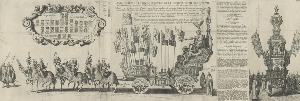 An illustration from Pompa funebris optimi potentissimiq[ue] principis Alberti Pii, Archiducis Avstriae, Ducis Burg. Bra. &c, 1623, leaf 127