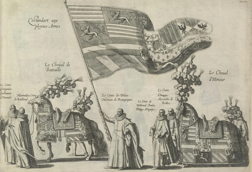 An illustration from Pompa funebris optimi potentissimiq[ue] principis Alberti Pii, Archiducis Avstriae, Ducis Burg. Bra. &c, 1623, leaf 132