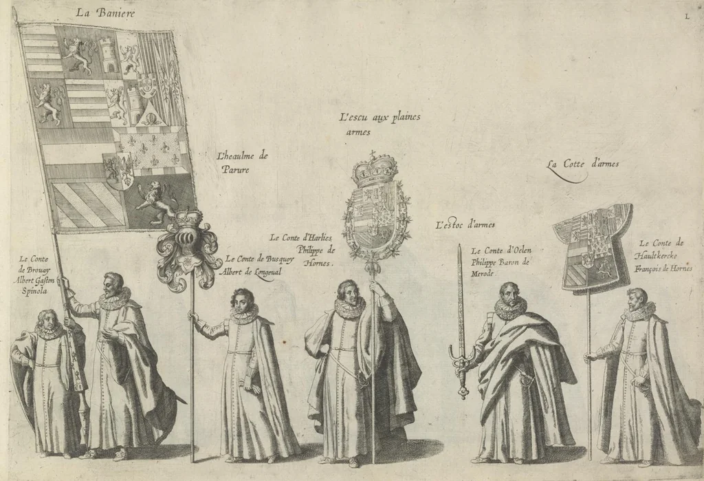 An illustration from Pompa funebris optimi potentissimiq[ue] principis Alberti Pii, Archiducis Avstriae, Ducis Burg. Bra. &c, 1623, leaf 134