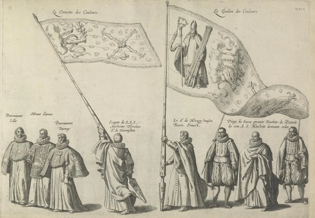 An illustration from Pompa funebris optimi potentissimiq[ue] principis Alberti Pii, Archiducis Avstriae, Ducis Burg. Bra. &c, 1623, leaf 90