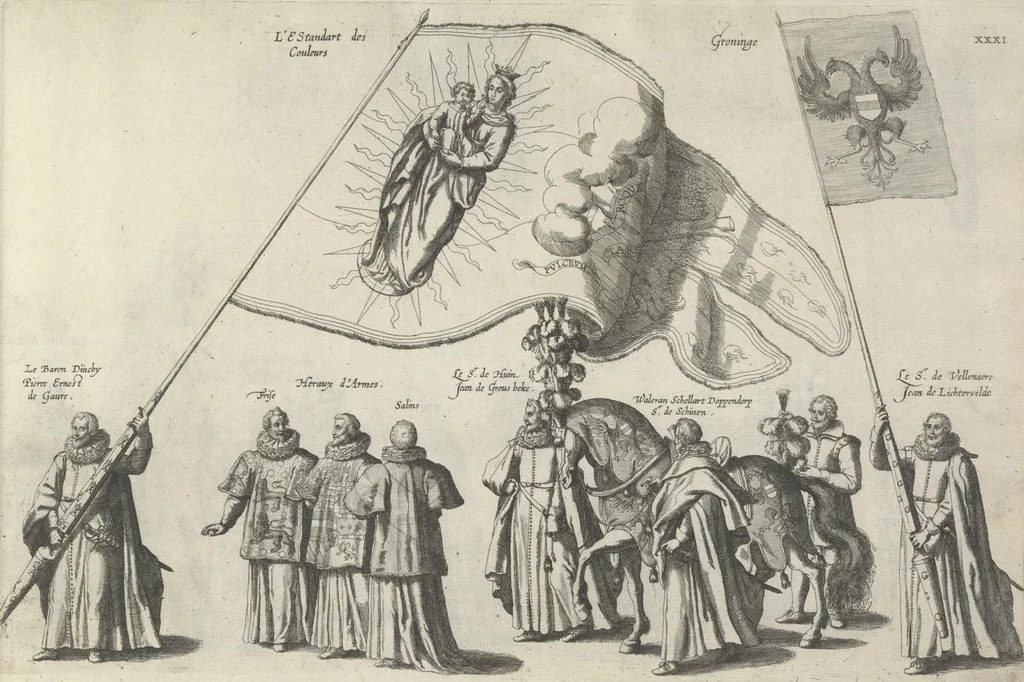 An illustration from Pompa funebris optimi potentissimiq[ue] principis Alberti Pii, Archiducis Avstriae, Ducis Burg. Bra. &c, 1623, leaf 94