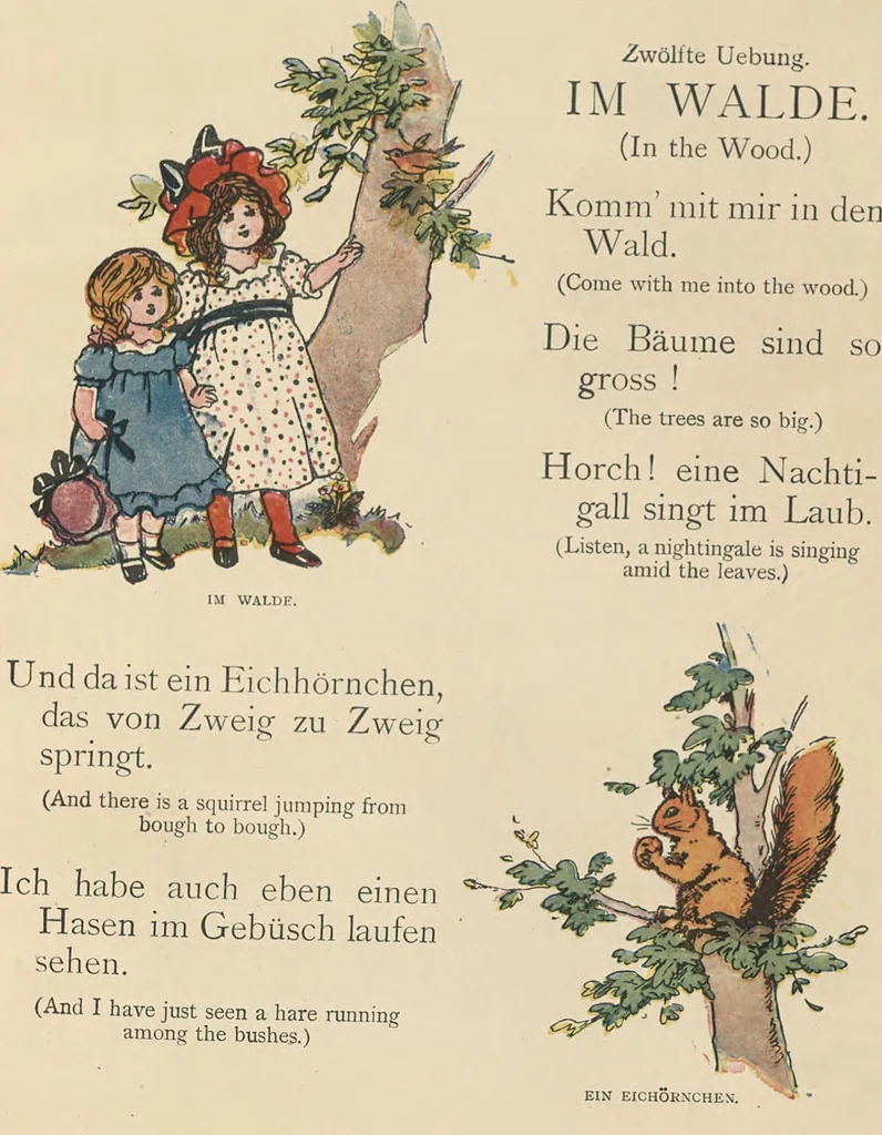 An illustration from My very first little German book, 1900, leaf 17