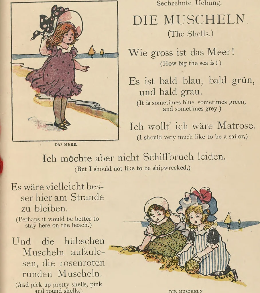 An illustration from My very first little German book, 1900, leaf 21