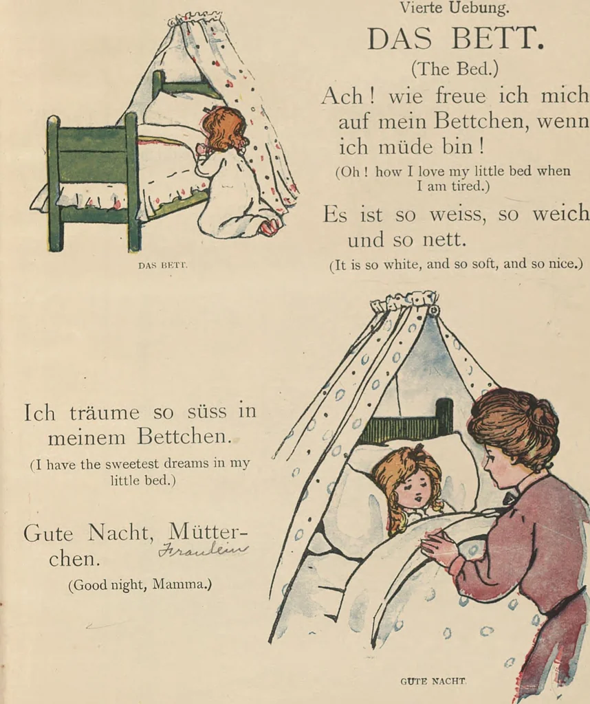 An illustration from My very first little German book, 1900, leaf 9