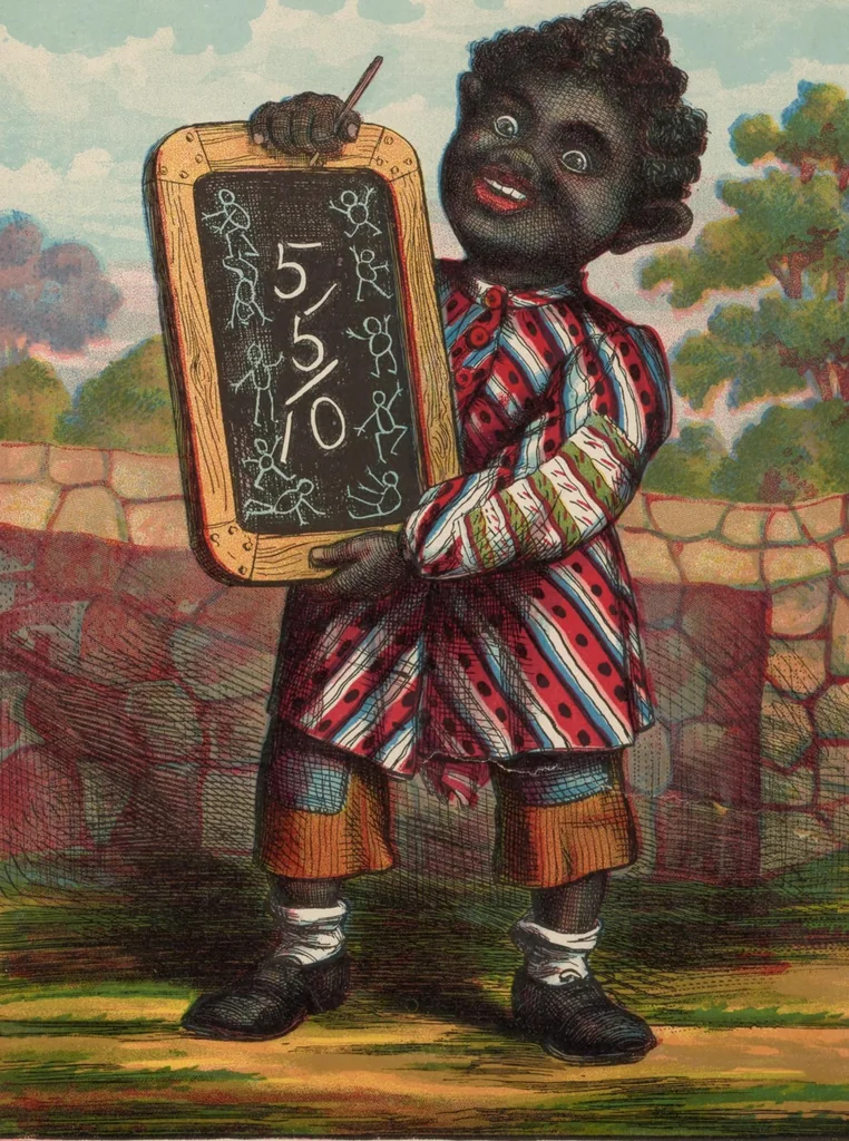 An illustration from Simple addition by a little nigger, 1876, leaf 13