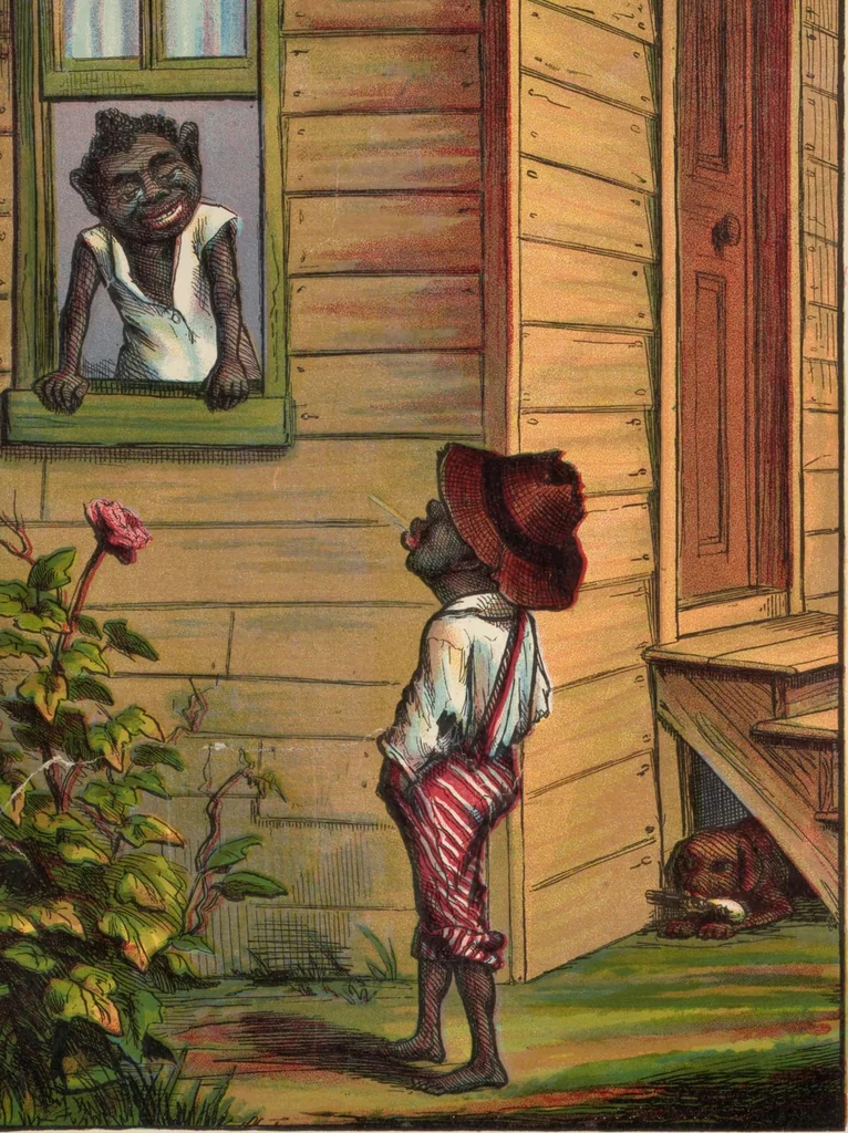 An illustration from Simple addition by a little nigger, 1876, leaf 2