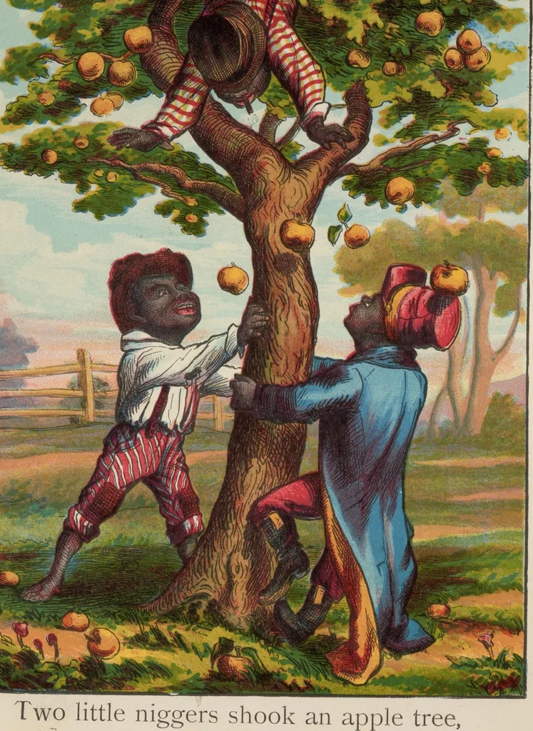 An illustration from Simple addition by a little nigger, 1876, leaf 4
