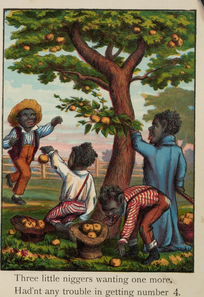 An illustration from Simple addition by a little nigger, 1876, leaf 5