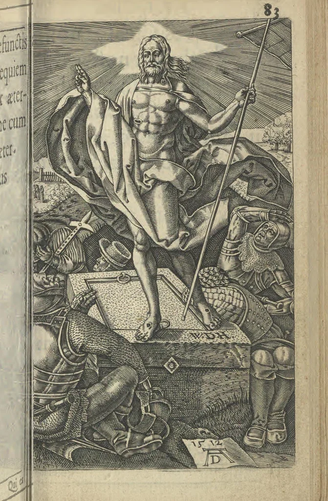 An illustration from Preces ac meditationes piae in mysteria Passionis ac Resurrectionis D. N. Iesu Xp̄i, 1612, leaf 100