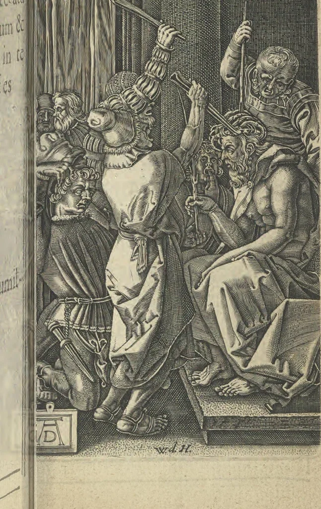 An illustration from Preces ac meditationes piae in mysteria Passionis ac Resurrectionis D. N. Iesu Xp̄i, 1612, leaf 50