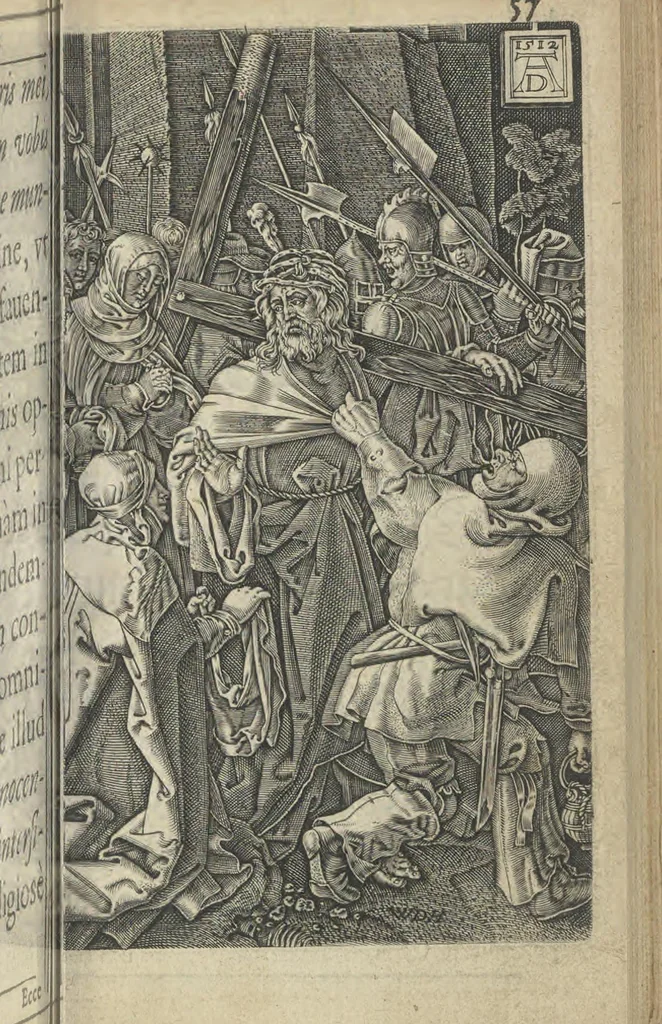 An illustration from Preces ac meditationes piae in mysteria Passionis ac Resurrectionis D. N. Iesu Xp̄i, 1612, leaf 74