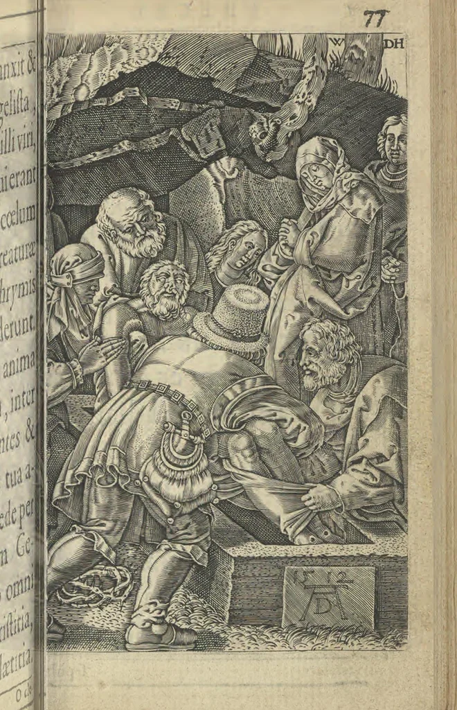 An illustration from Preces ac meditationes piae in mysteria Passionis ac Resurrectionis D. N. Iesu Xp̄i, 1612, leaf 94