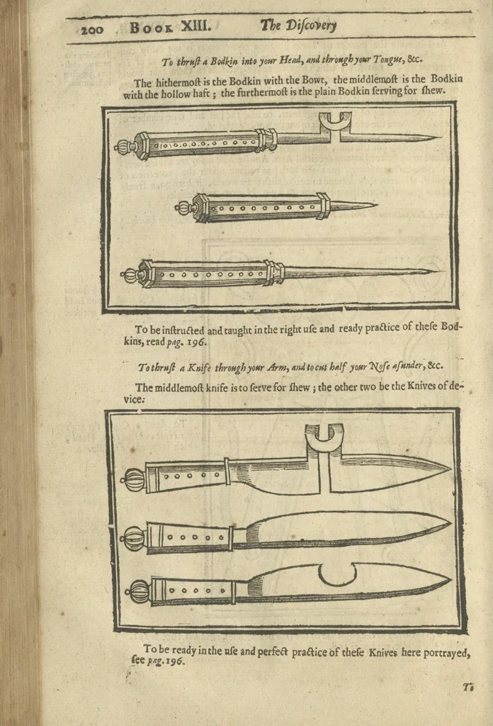 An illustration from The discovery of witchcraft: proving that the compacts and contracts of witches with devils and all infernal spirits or familiars are but erroneous novelties and imaginary conceptions .... In sixteen books, 1665, leaf 225