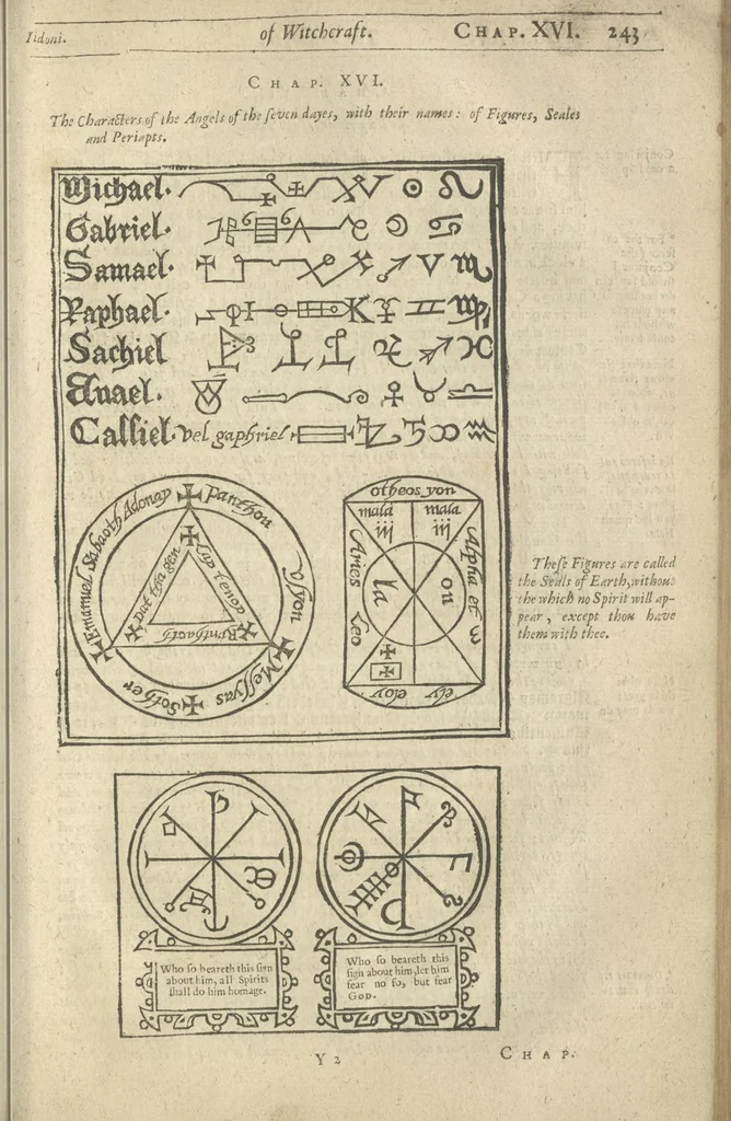 An illustration from The discovery of witchcraft: proving that the compacts and contracts of witches with devils and all infernal spirits or familiars are but erroneous novelties and imaginary conceptions .... In sixteen books, 1665, leaf 268
