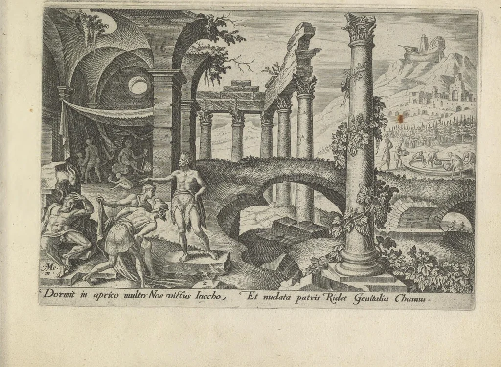 An illustration from Damvs tibi, benigne lector, vno libello tanqvam in specvlo exhibitas, memorabiliores Ivdaea gentis clades : vt delictorvm semper comites, ita cvm presenti, tvm posterae aetati pro exemplis fvtvras, 1570, leaf 12