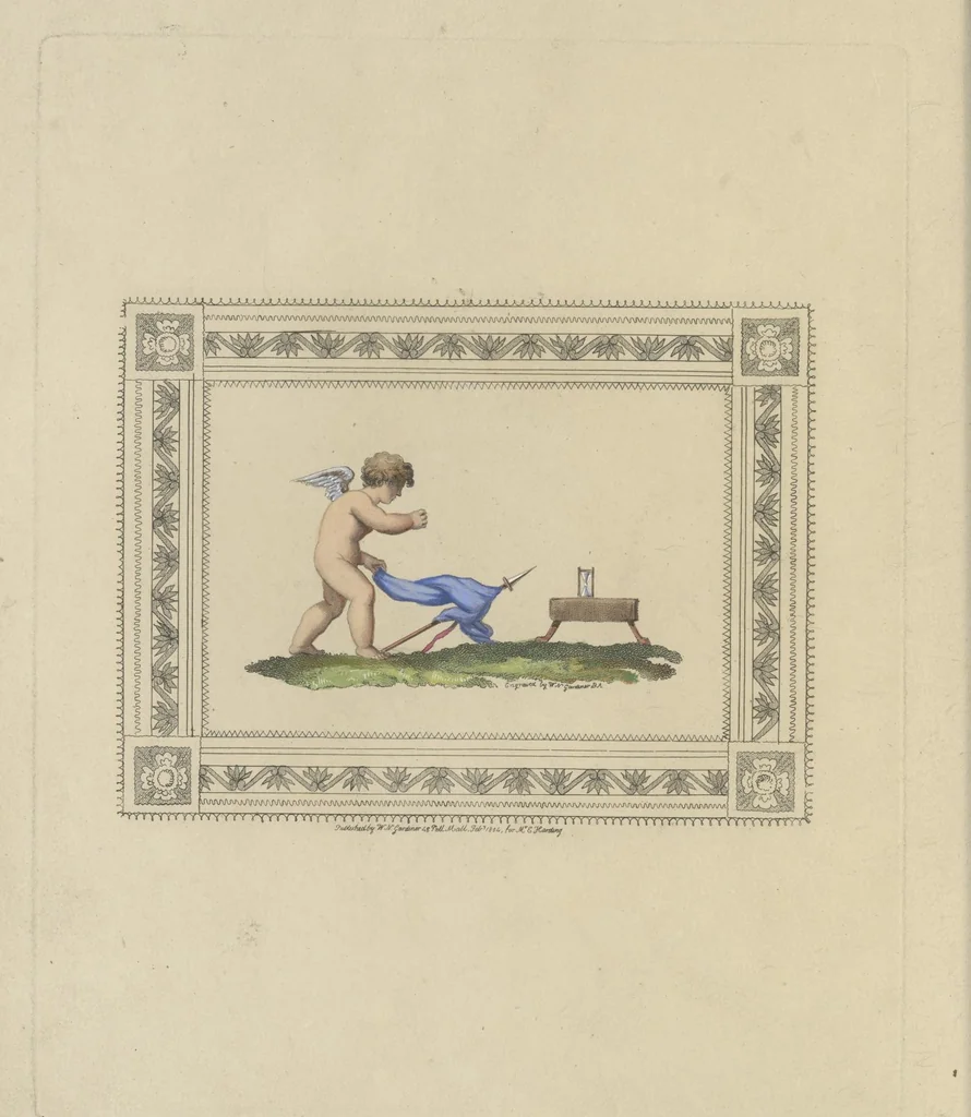 An illustration from Cupid turned volunteer; in a series of prints, 1804, leaf 23