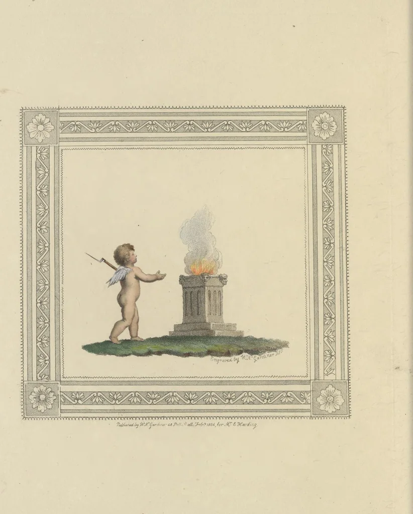 An illustration from Cupid turned volunteer; in a series of prints, 1804, leaf 31