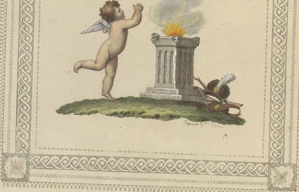 An illustration from Cupid turned volunteer; in a series of prints, 1804, leaf 35