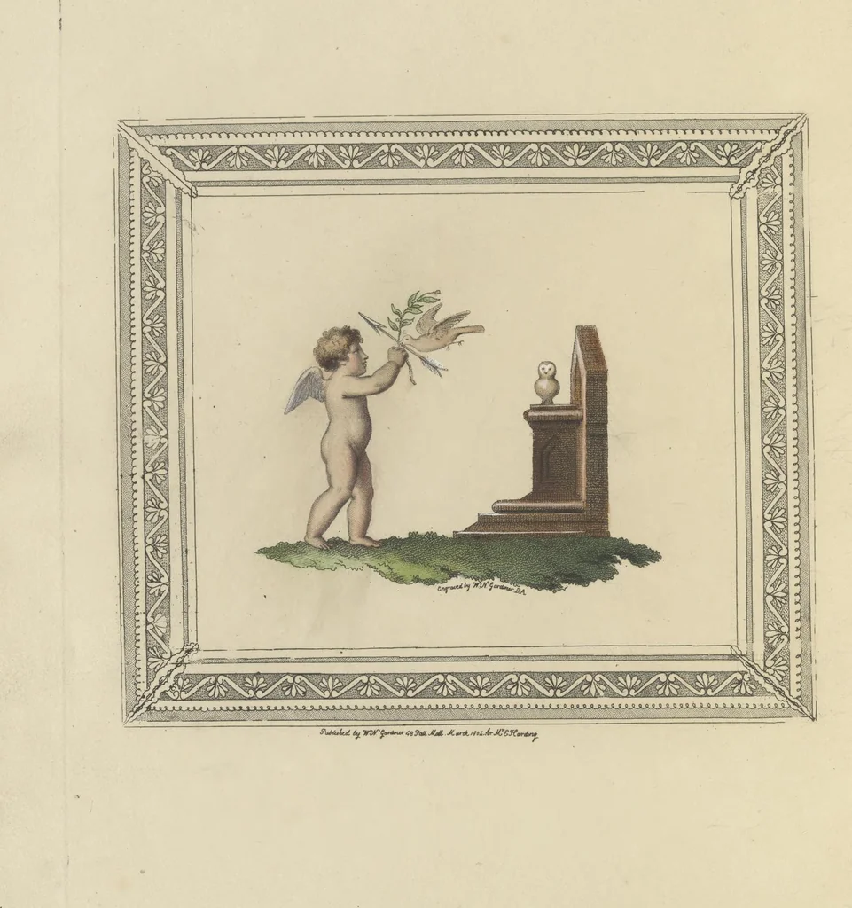 An illustration from Cupid turned volunteer; in a series of prints, 1804, leaf 55