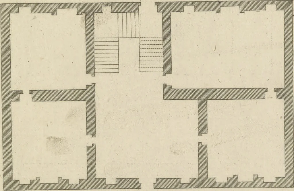 An illustration from The British architect; or, The builder's treasury of staircases : Containing, I. An easier, more intelligible, and expeditious method of drawing the five orders, than has hitherto been published ... II. Likewise stair-cases ... III. Designs of arches, doors, and windows. IV. A great variety of new and curious chimney-pieces ... V. Corbels, shields, and other beautiful decorations. VI. Several useful and necessary rules of carpentry ... The whole being illustrated with upwards of one hundred designs and examples, curiously engraved by the best hands on sixty folio copper plates, 1758, leaf 114