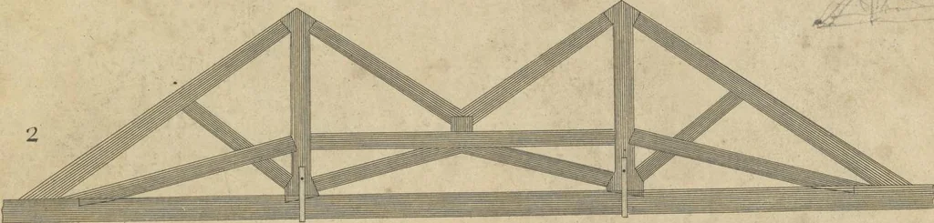 An illustration from The British architect; or, The builder's treasury of staircases : Containing, I. An easier, more intelligible, and expeditious method of drawing the five orders, than has hitherto been published ... II. Likewise stair-cases ... III. Designs of arches, doors, and windows. IV. A great variety of new and curious chimney-pieces ... V. Corbels, shields, and other beautiful decorations. VI. Several useful and necessary rules of carpentry ... The whole being illustrated with upwards of one hundred designs and examples, curiously engraved by the best hands on sixty folio copper plates, 1758, leaf 150