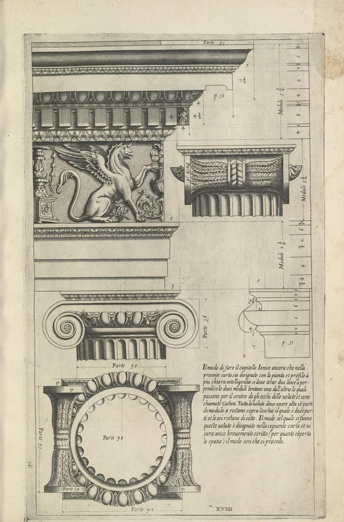 An illustration from Regola delli cinqve ordini d'architettvra,, 1635, leaf 44