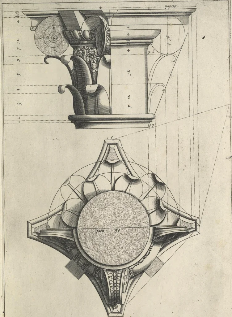An illustration from Regola delli cinqve ordini d'architettvra,, 1635, leaf 62