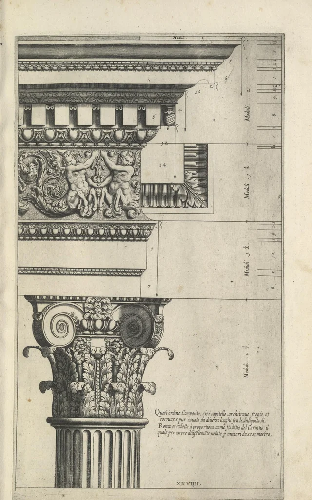 An illustration from Regola delli cinqve ordini d'architettvra,, 1635, leaf 64
