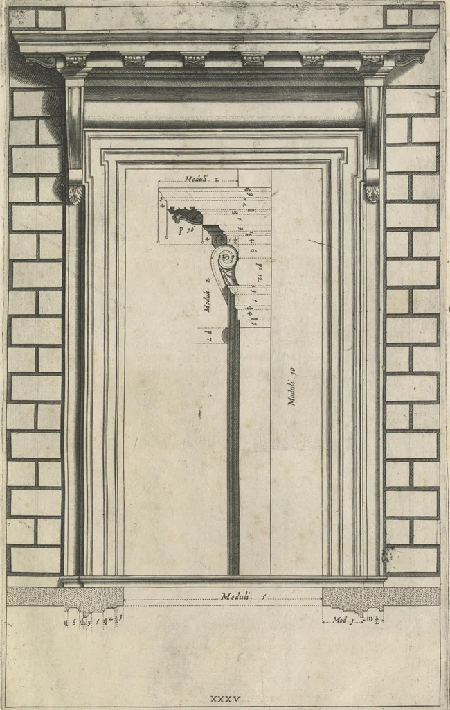 An illustration from Regola delli cinqve ordini d'architettvra,, 1635, leaf 76