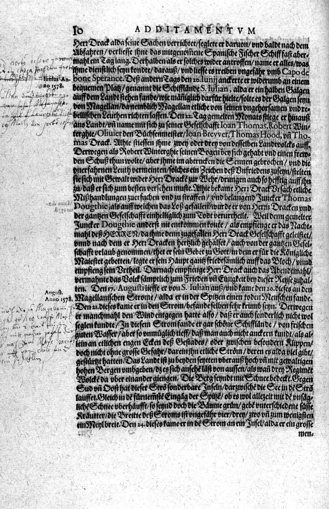 An illustration from Additamentvm; das ist, Zuthuung zweyer fürnemmer Reysen ... Herrn Francisci Draken ... in die West Indien vnd Americam gethan : neben noch etlichen Figuren ... so beydes in das siebende vnd achte Theil Americae gehören. Item, die Reyse der holländischen Armada in die Insel Gross Canarien , welche ... 1599 ... von Holland ... ausgefahren, 1600, leaf 11