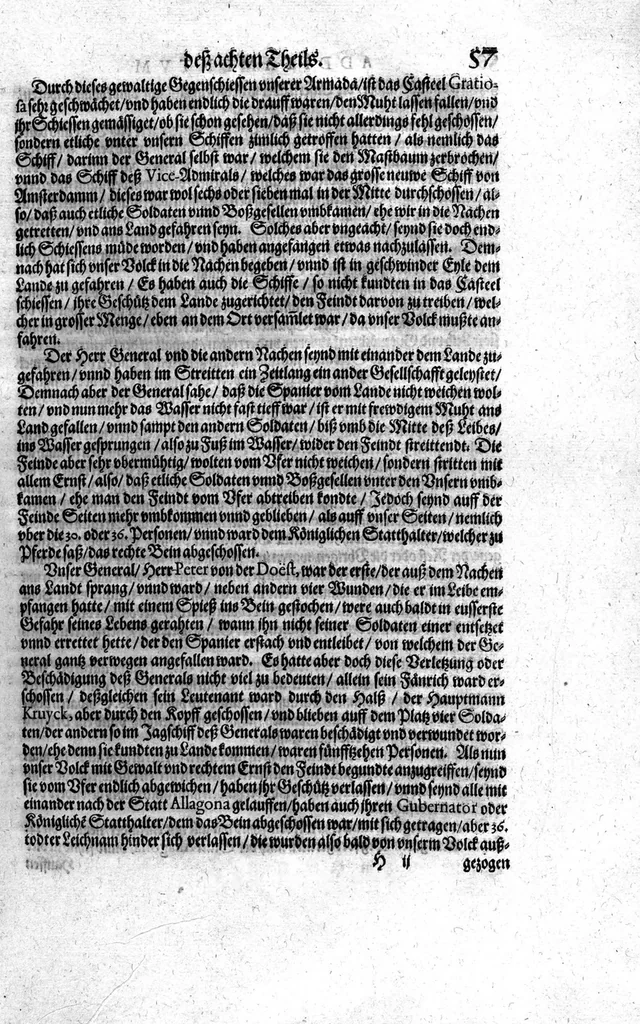 An illustration from Additamentvm; das ist, Zuthuung zweyer fürnemmer Reysen ... Herrn Francisci Draken ... in die West Indien vnd Americam gethan : neben noch etlichen Figuren ... so beydes in das siebende vnd achte Theil Americae gehören. Item, die Reyse der holländischen Armada in die Insel Gross Canarien , welche ... 1599 ... von Holland ... ausgefahren, 1600, leaf 58