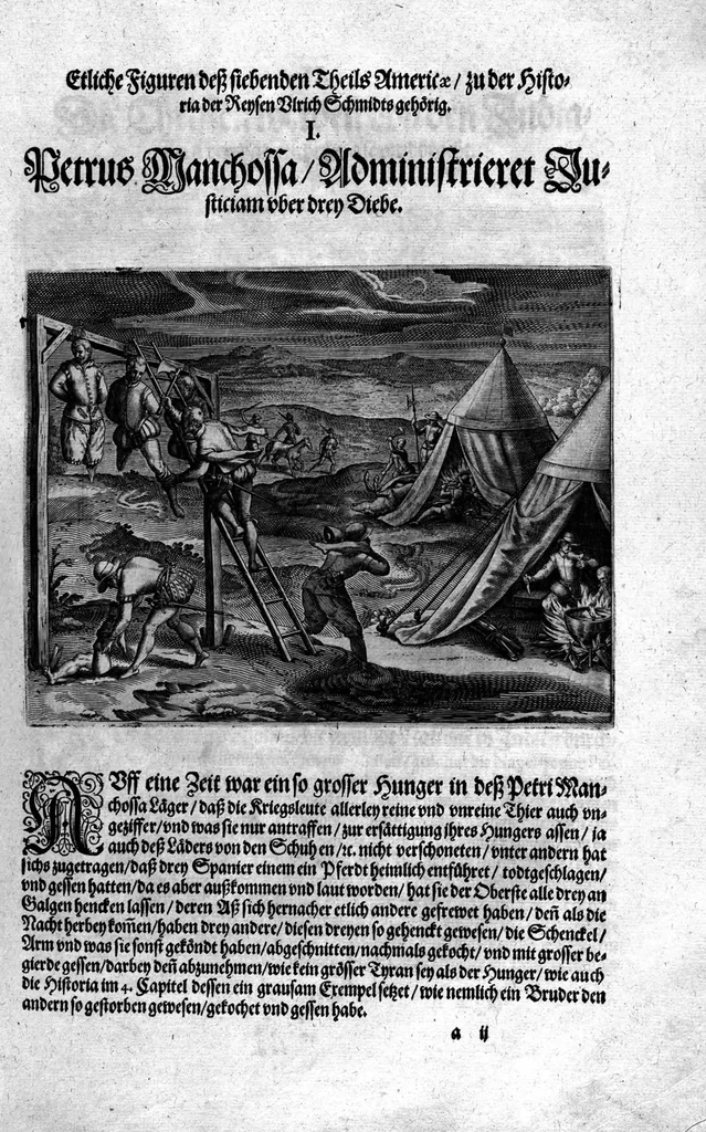 An illustration from Additamentvm; das ist, Zuthuung zweyer fürnemmer Reysen ... Herrn Francisci Draken ... in die West Indien vnd Americam gethan : neben noch etlichen Figuren ... so beydes in das siebende vnd achte Theil Americae gehören. Item, die Reyse der holländischen Armada in die Insel Gross Canarien , welche ... 1599 ... von Holland ... ausgefahren, 1600, leaf 78