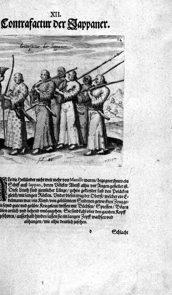 An illustration from Additamentum, oder Anhang dess neundten Theils Americae : welches ist ein warhafftige vnnd eygentliche Beschreibung der langwirigen ... Schiffahrt, so Oliuier van Noort ... durch das ... Fretum Magellanum, vmb die gantze Kugel der Welt ... gethan ... hat, 1602, leaf 119