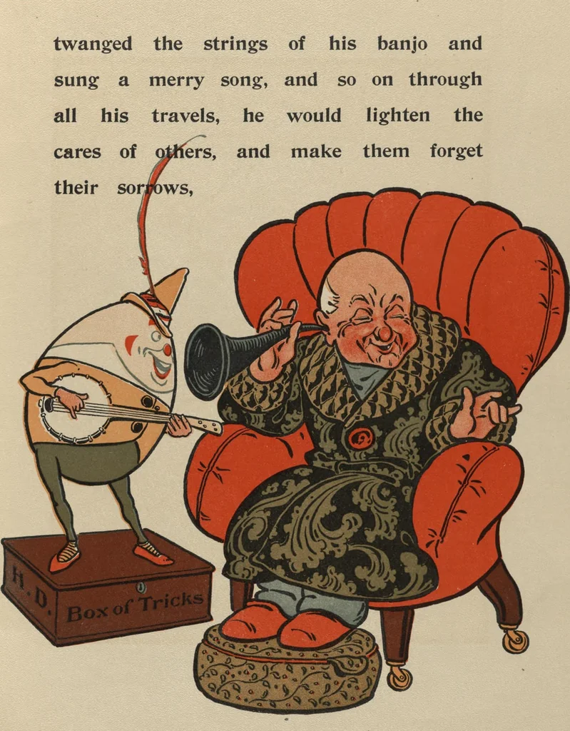 An illustration from Denslow's Humpty Dumpty, 1903, leaf 13