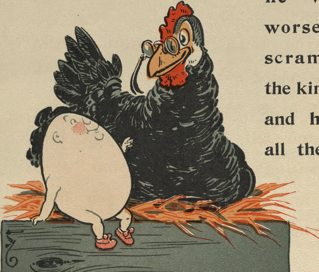 An illustration from Denslow's Humpty Dumpty, 1903, leaf 4