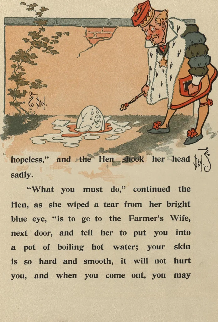 An illustration from Denslow's Humpty Dumpty, 1903, leaf 5