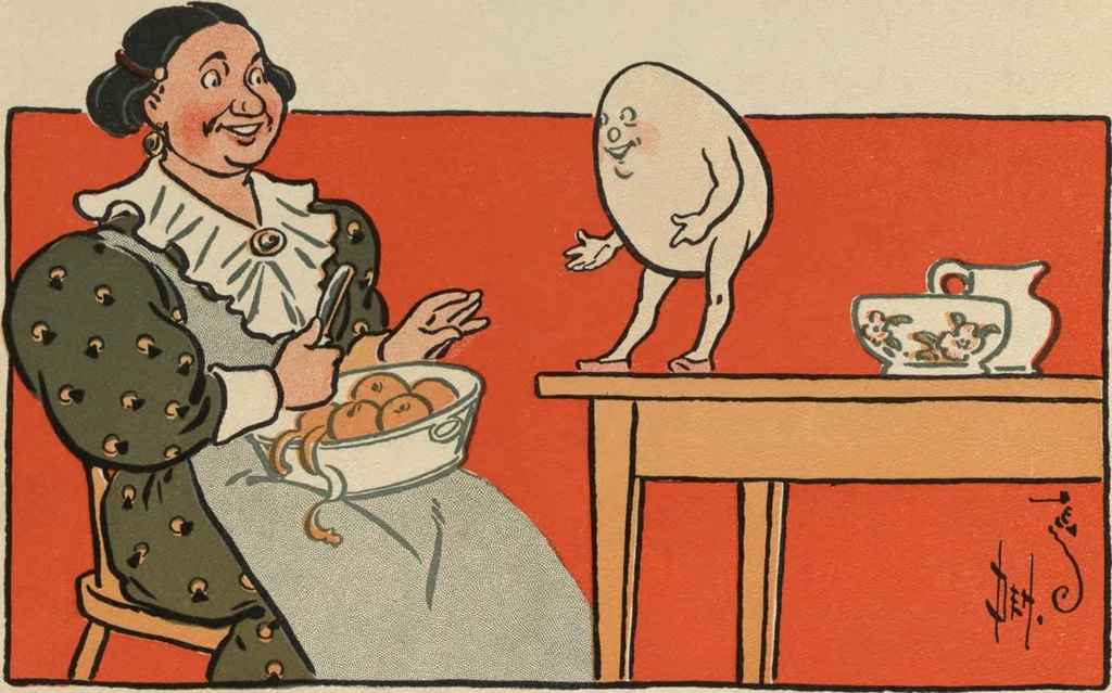 An illustration from Denslow's Humpty Dumpty, 1903, leaf 6