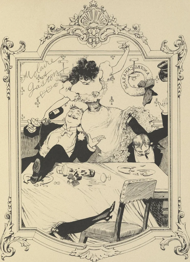 An illustration from Mémoires d'une glace : album absolument inédit, 1894, leaf 128