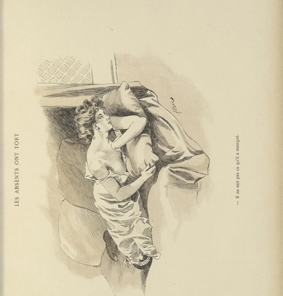 An illustration from Mémoires d'une glace : album absolument inédit, 1894, leaf 40
