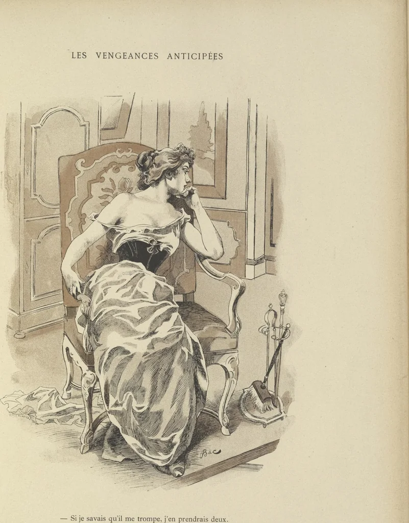An illustration from Mémoires d'une glace : album absolument inédit, 1894, leaf 60