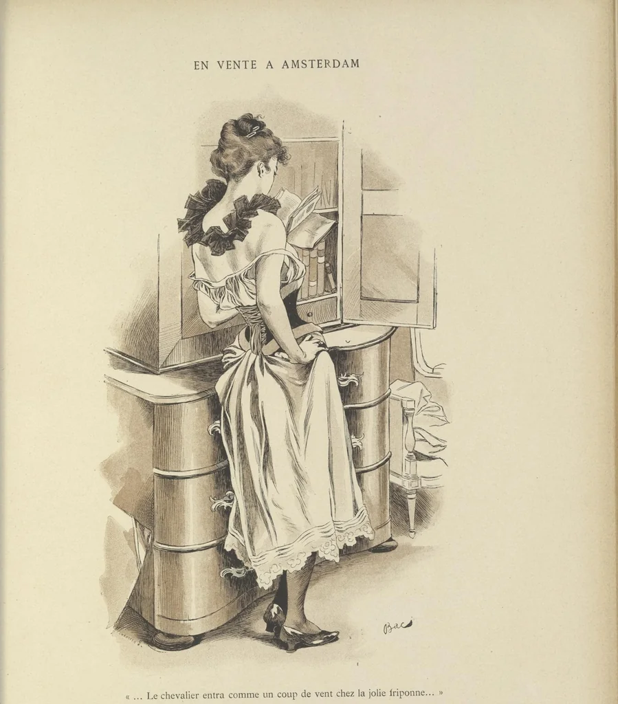 An illustration from Mémoires d'une glace : album absolument inédit, 1894, leaf 66