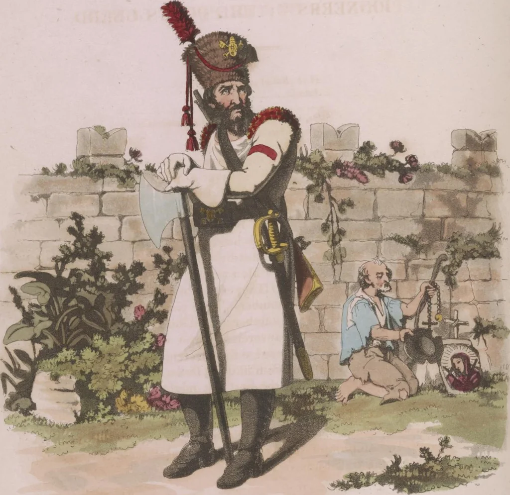 An illustration from Sketches illustrative of the manners and costumes of France, Switzerland, and Italy, 1821, leaf 130