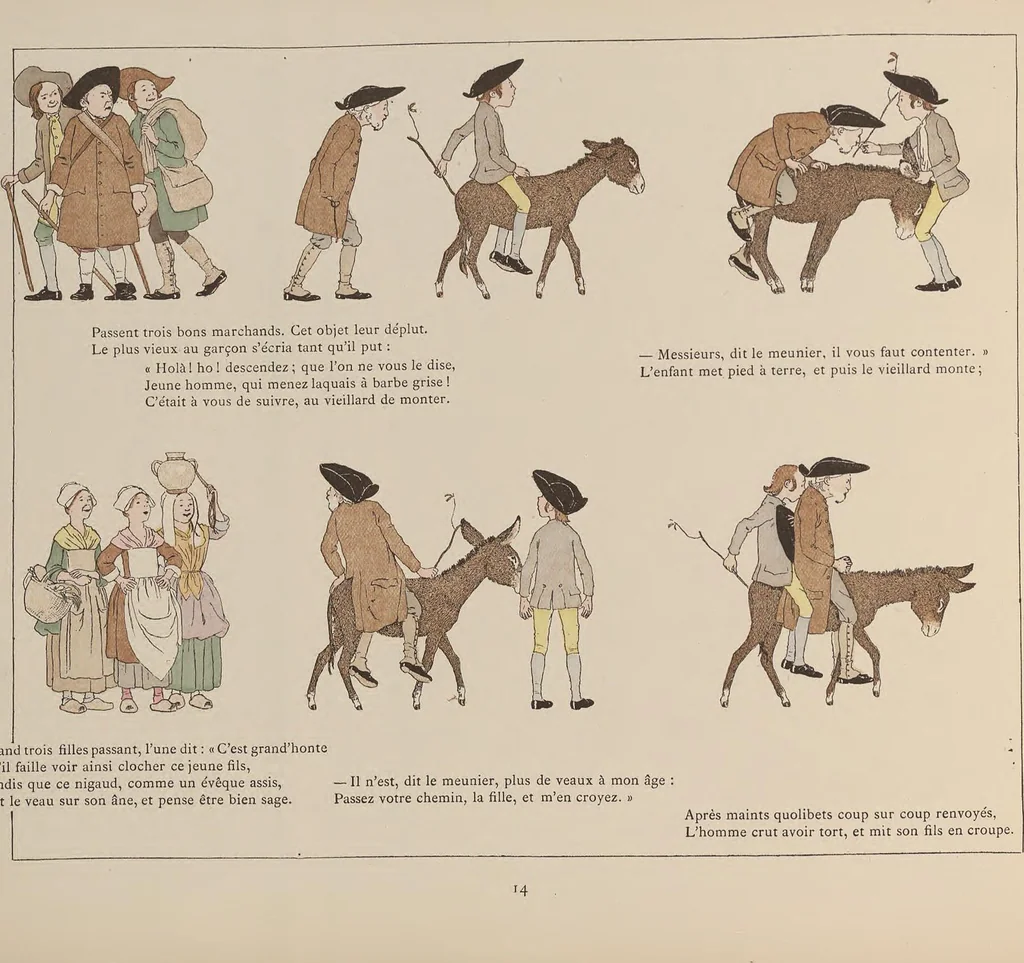 An illustration from Fables choisies pour les enfants et illustrées par B. de Monvel, 1888, leaf 18
