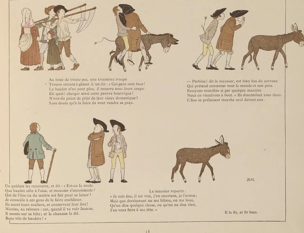 An illustration from Fables choisies pour les enfants et illustrées par B. de Monvel, 1888, leaf 19