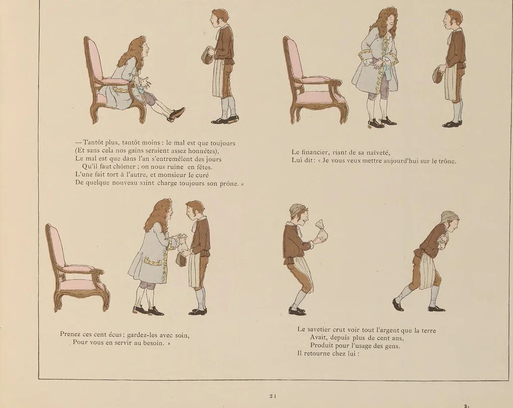 An illustration from Fables choisies pour les enfants et illustrées par B. de Monvel, 1888, leaf 25